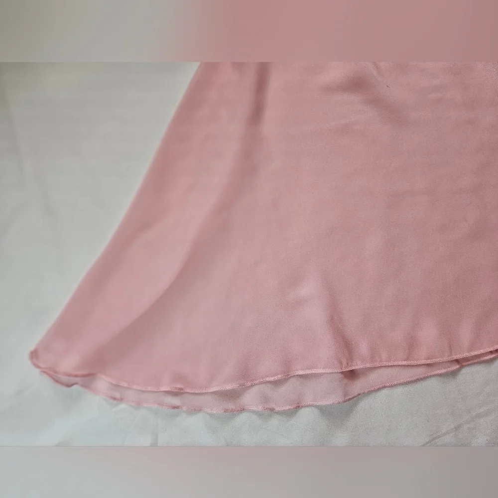 Premiere Collection Girls Pink Sheer Chiffon Dance Skirt W/ Tie At Side Size Med